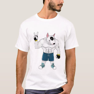 Camiseta lucha de perro de bull terrier