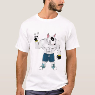 Camiseta lucha de perro de bull terrier