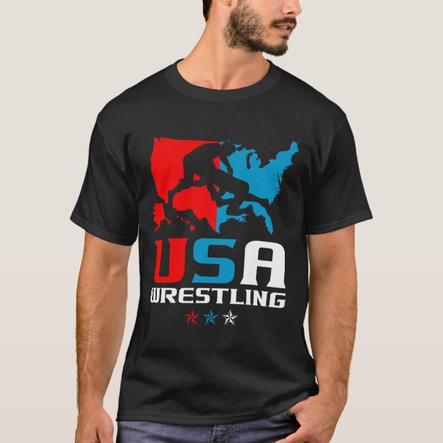 Camiseta Lucha de Usa Día de la Independencia Bandera Ameri (Anverso)