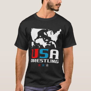 Camiseta Lucha de Usa Día de la Independencia Bandera Ameri