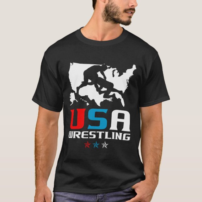 Camiseta Lucha de Usa Día de la Independencia Bandera Ameri (Anverso)