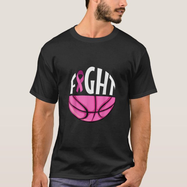 Camiseta Lucha de voleibol rosa contra el cáncer de seno de (Anverso)