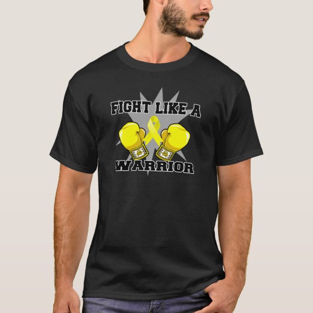 Camiseta Lucha del osteosarcoma como un guerrero (Anverso)