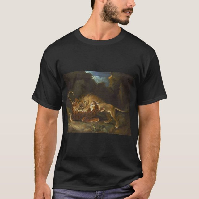 Camiseta Lucha entre un león y un tigre (Anverso)