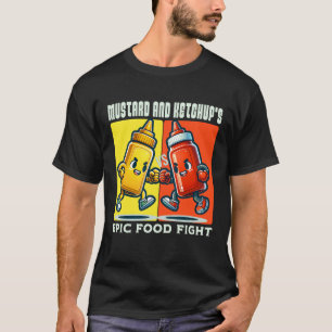 Camiseta Lucha épica por la comida de Mustard y ketchup