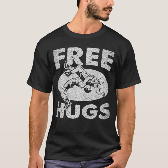 Camiseta Lucha libre divertida abrazos gratis chica de luch (Anverso)
