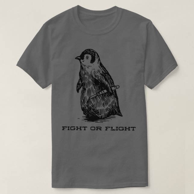 Camiseta Lucha o vuelo Gracioso Pun Pun Fiesta o Vuelo (Diseño del anverso)
