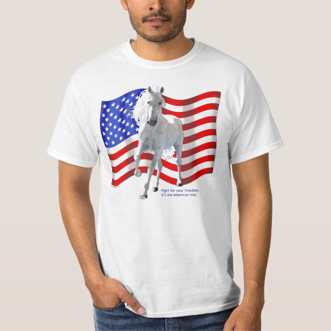 Camiseta Lucha para el caballo blanco de la libertad (Anverso)