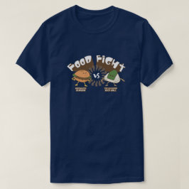 Camiseta ¡Lucha por la comida! Burger vs. Rice Ball Gracios
