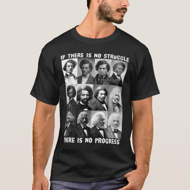 Camiseta Lucha y progreso de la vida de Frederick Douglass  (Anverso)