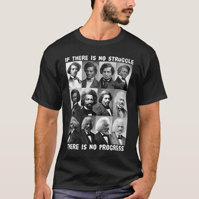 Camiseta Lucha y progreso de la vida de Frederick Douglass  (Anverso)