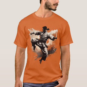 Camiseta Luchador Asiático Maestro en Patada Giratoria