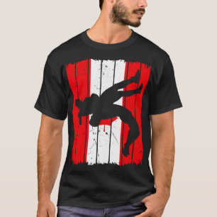 Camiseta Luchador Bandera Canadiense Lucha Suplex