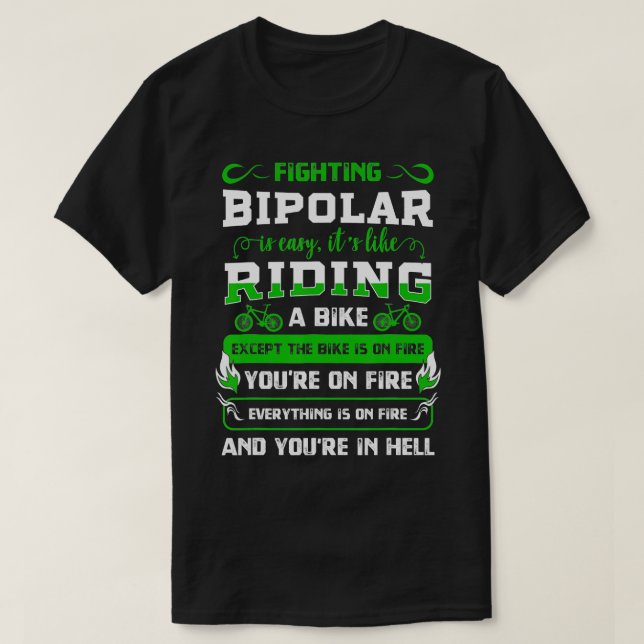 Camiseta Luchador bipolar Manía Trastorno Mental Ansiedad P (Diseño del anverso)