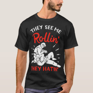 Camiseta Luchador brasileño de Jiu Jitsu me ven Rollin Th