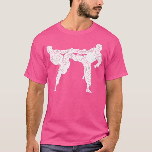 Camiseta Luchador coreano de lucha contra Silhouette Taekwo (Anverso)