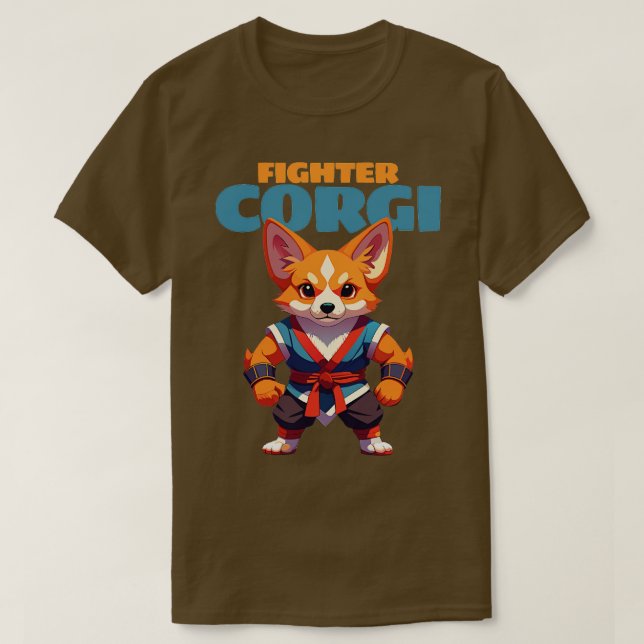 Camiseta luchador de corgi (Diseño del anverso)