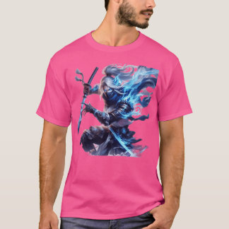 Camiseta Luchador de espada de anime medieval divertido