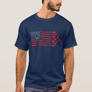 Camiseta Luchador de estilo vintage Jet Bandera Estadounide