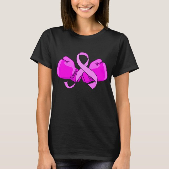 Camiseta Luchador de guantes de boxeo de cáncer de mama (Anverso)