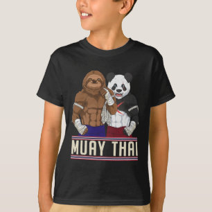 Camiseta Luchador de Kickboxing de Pana Perezoso de Muay Th