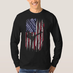 Camiseta Luchador De Kickboxing Mma, Bandera Estadounidense