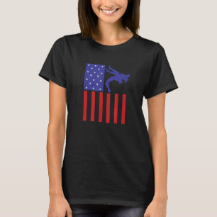 Camiseta Luchador de lucha libre de la bandera estadouniden