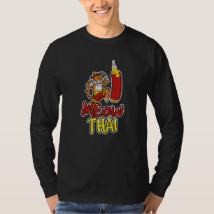 Camiseta Luchador de Muay Thai Gato Miau Muay Thai Kickboxi