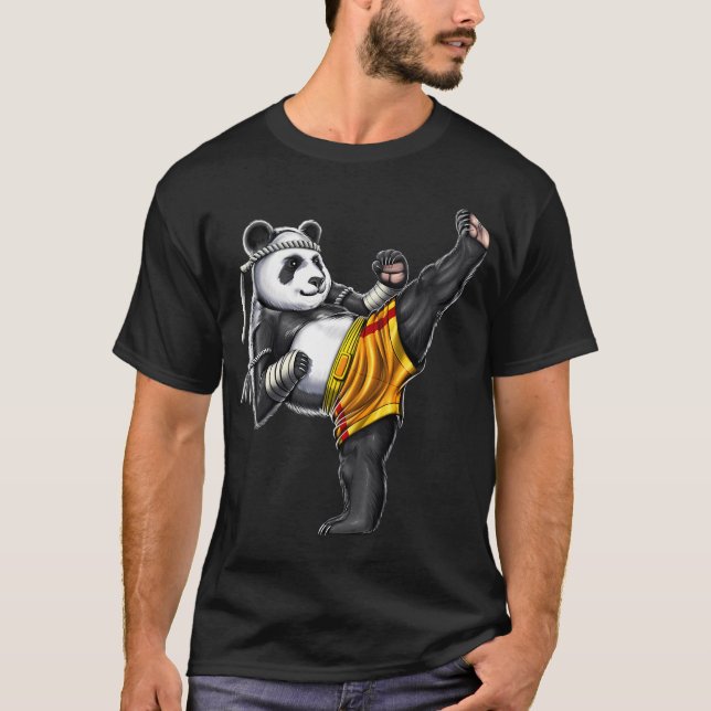 Camiseta Luchador de Muay Thai Panda (Anverso)