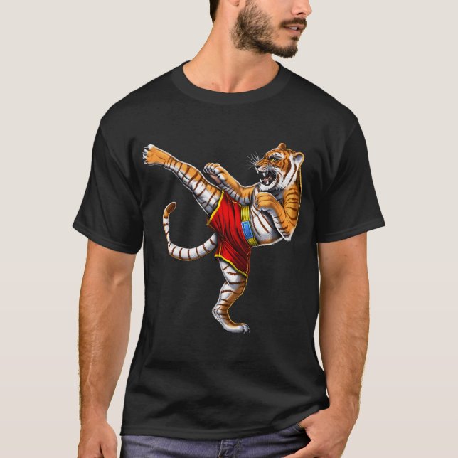 Camiseta Luchador de Muay Thai Tigre (Anverso)