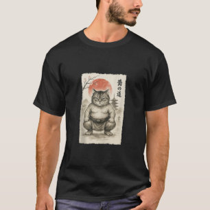 Camiseta Luchador de Sumo de Gato Gordo Divertido Arte Japo