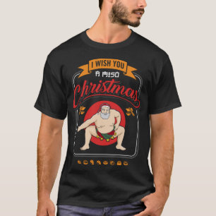 Camiseta Luchador de sumo Santa Claus Sushi Te Deseo Un Mis