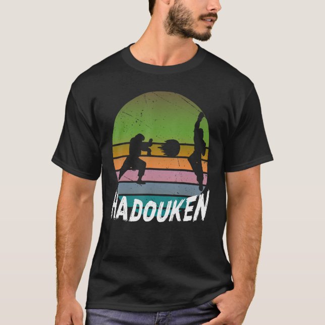 Camiseta Luchador HADOUKEN Retro de 16 bits 5 (Anverso)