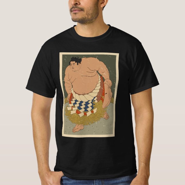 Camiseta Luchador japonés de sumo retro (Anverso)