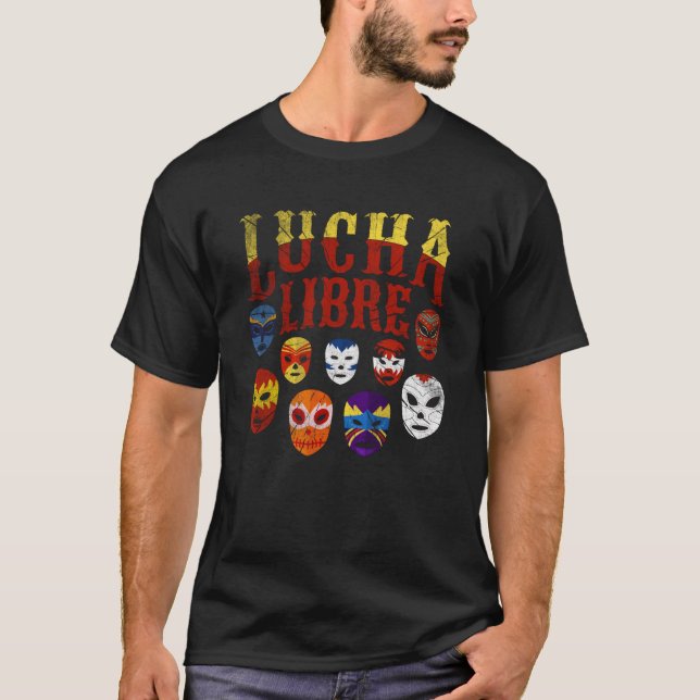 Camiseta Luchador Masks Lucha Libre  2 (Anverso)