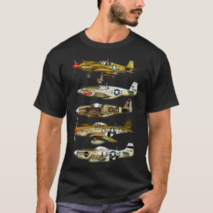 Camiseta Luchador norteamericano P51 Mustang WW2