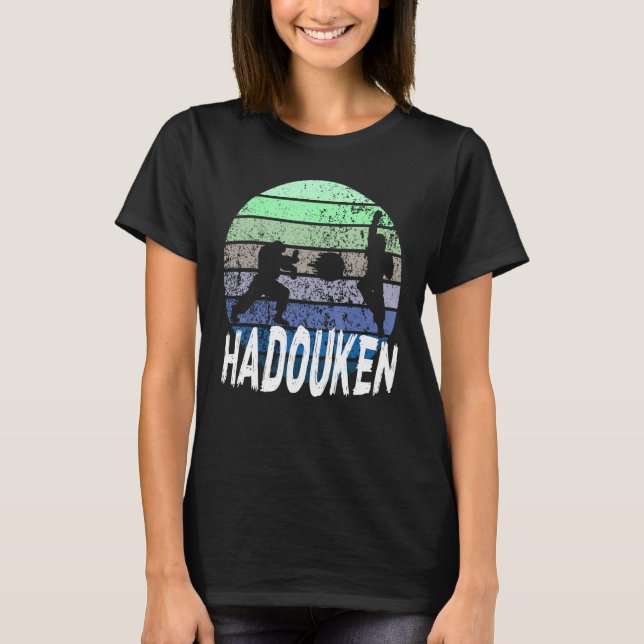 Camiseta Luchador Retro HADOUKEN de 16 bits 4 (Anverso)