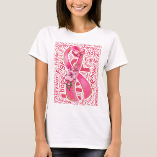 Camiseta Luchadora Superviviente Esperanza Cinta Rosa Cánce