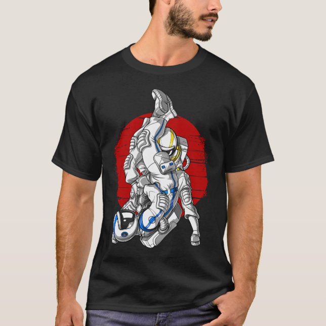 Camiseta Luchadores de Jiu-Jitsu Astronautas (Anverso)