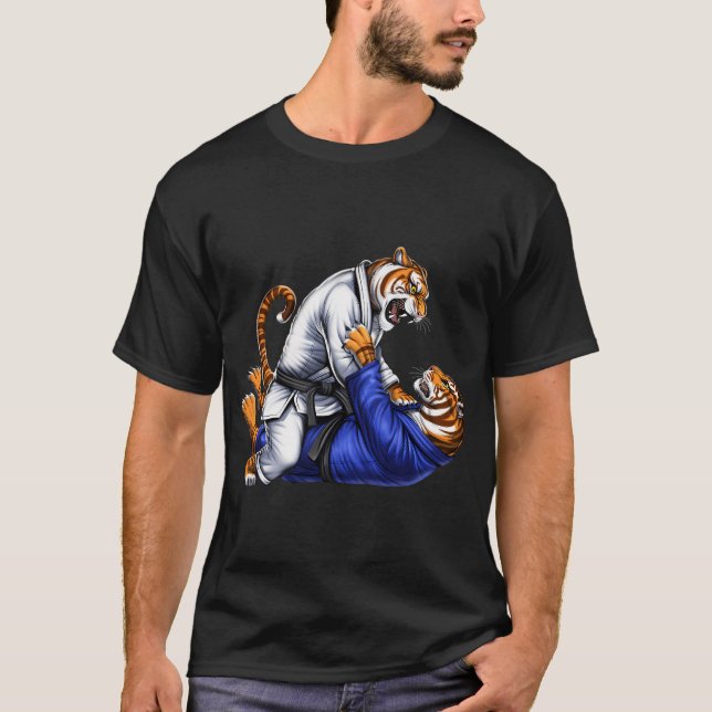 Camiseta Luchadores de Jiu-Jitsu Tigre (Anverso)