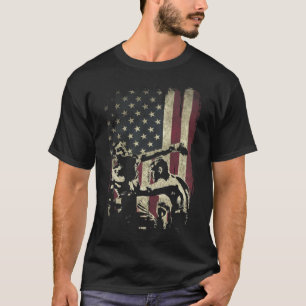 Camiseta Luchadores de kickboxing en bandera americana patr