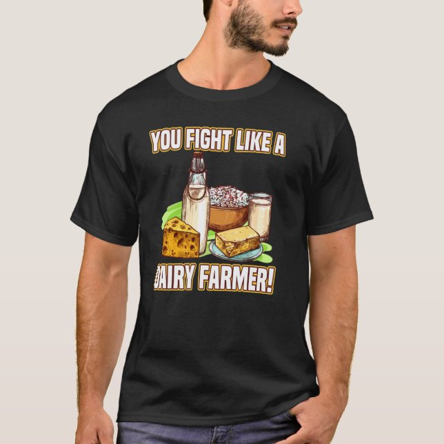 Camiseta Luchan Como Un Leche Leche De Vaca Para Agricultor (Anverso)