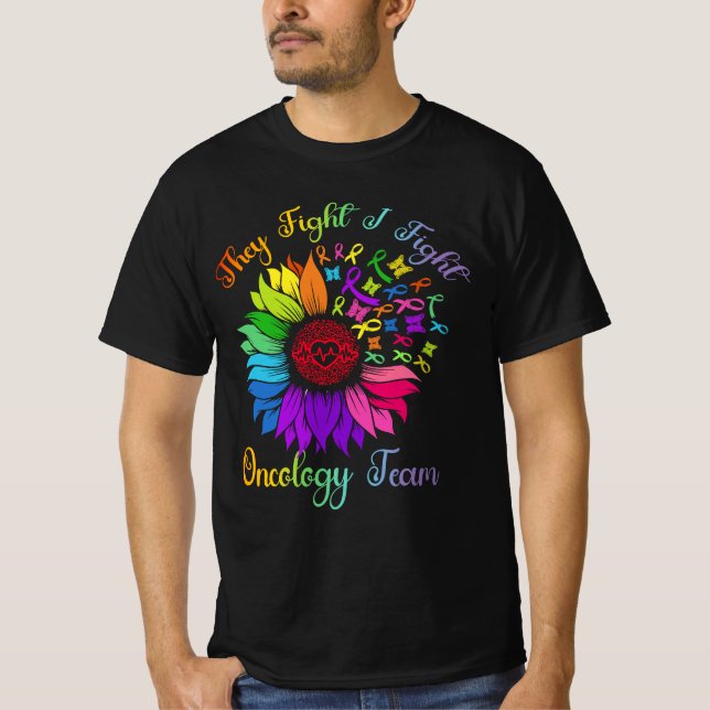Camiseta Luchan Contra El Equipo De Oncología Sunflower Onc (Anverso)