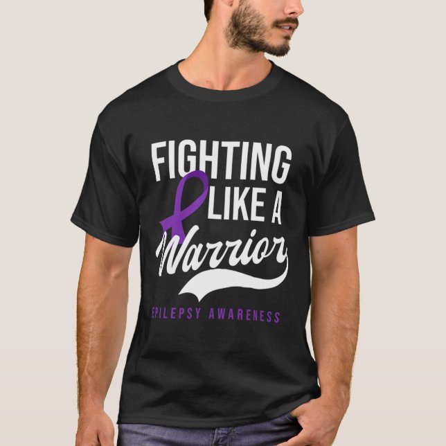 Camiseta Luchando como un guerrero diseño Epilepsia Concien (Anverso)