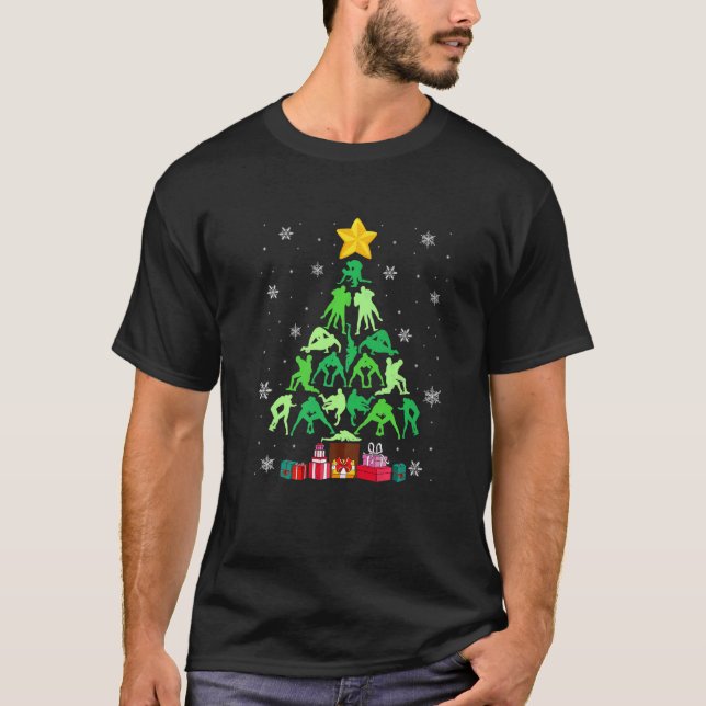 Camiseta Luchando contra el árbol de Navidad Divertidos dep (Anverso)