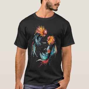 Camiseta Luchando contra el gallo de arte de gallos, el org