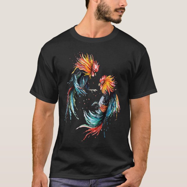 Camiseta Luchando contra el gallo de arte de gallos, el org (Anverso)