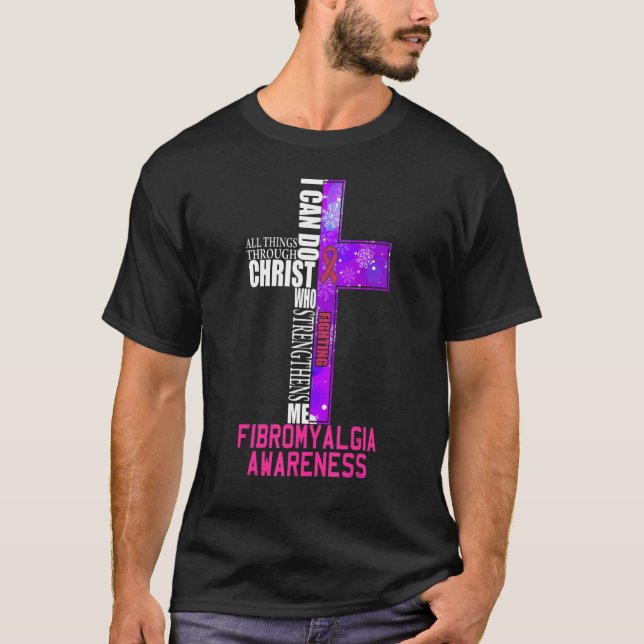Camiseta Luchando contra la fibromialgia Guerrero Cinta Púr (Anverso)