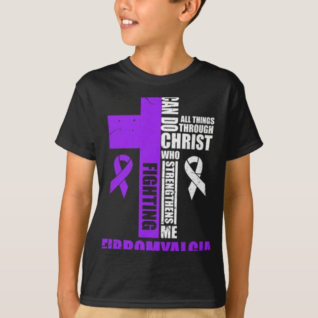 Camiseta Luchando contra luchadores de Fibro cristianos ang (Anverso)