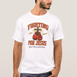 Camiseta Luchando por Jesús Gráficos de Boxeo Cristiano